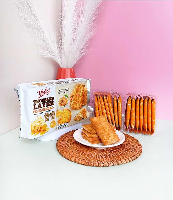 Bánh quy ngàn lớp chà bông vị phô mai Yidisi 118g x 36 túi