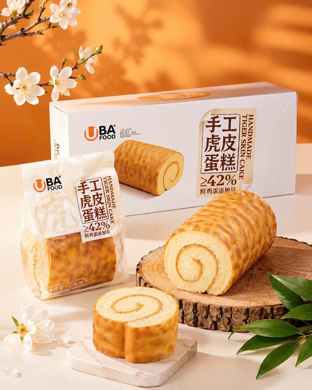 BÁNH BÔNG LAN CUỘN DA HỔ OUBA 110G X 32 CÁI