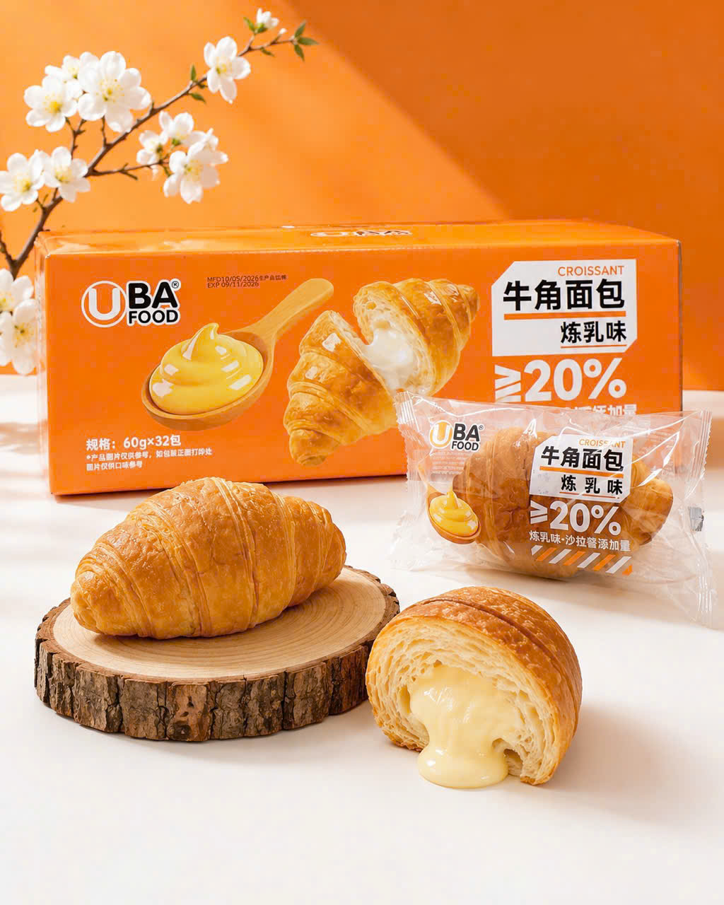 BÁNH MÌ SỪNG BÒ VỊ BƠ SỮA 60G X 32 CÁI