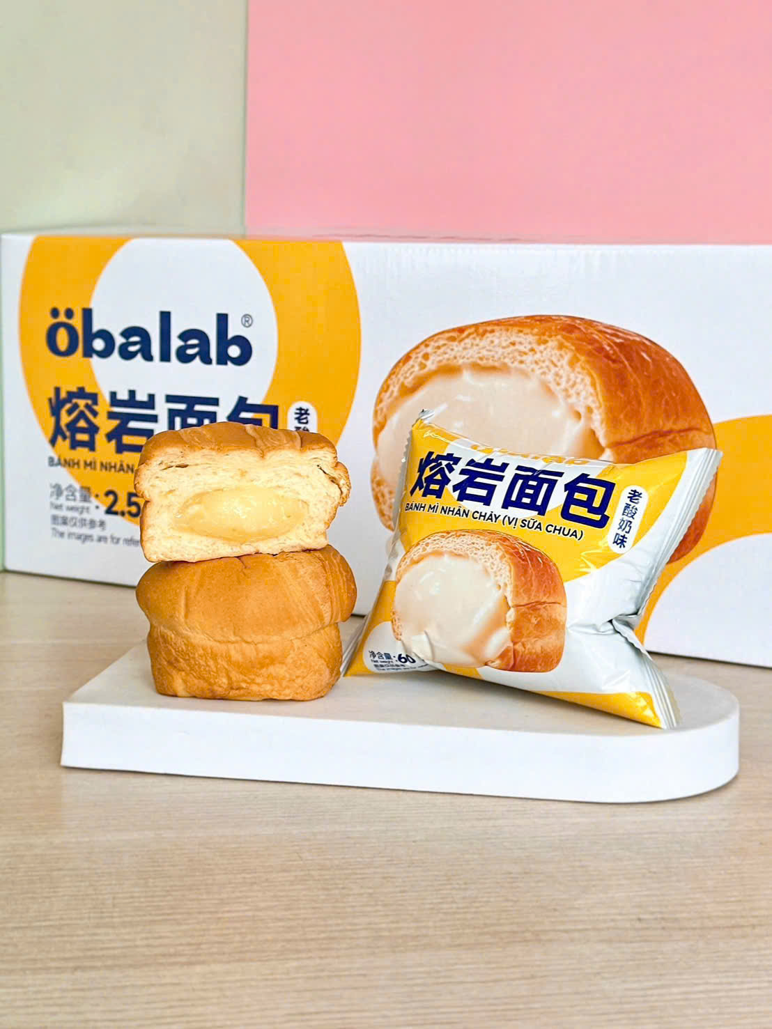 BÁNH MÌ NHÂN CHẢY VỊ SỮA CHUA 60G X 40 CÁI