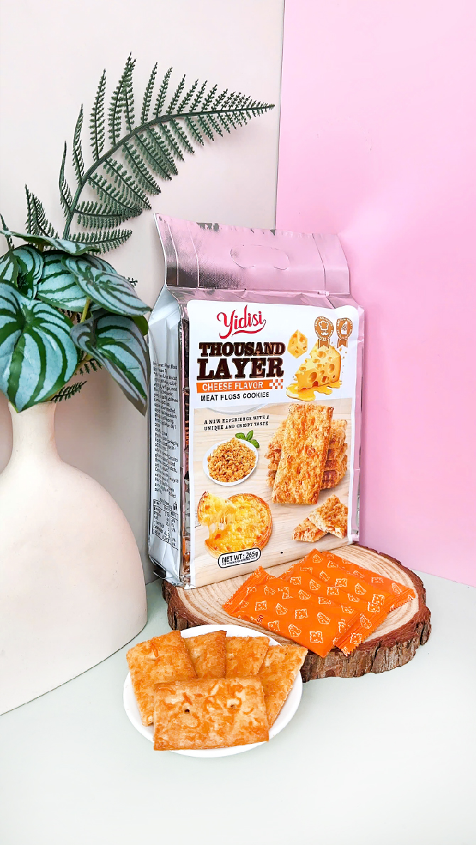 Bánh quy ngàn lớp chà bông vị phô mai Yidisi 265g x 24 túi