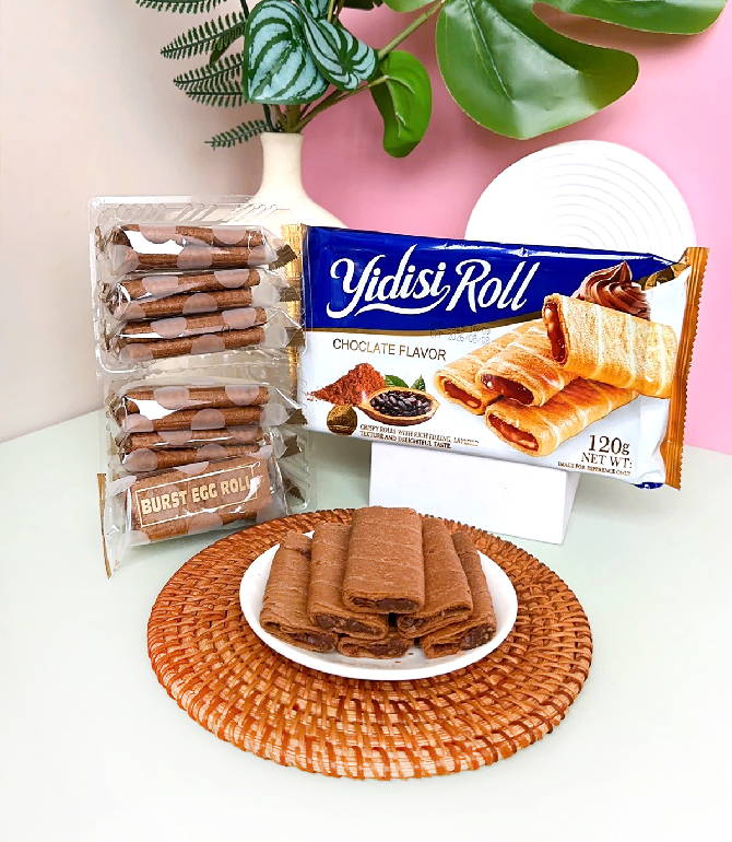Bánh trứng cuộn vị socola Yidisi 120g x 36 túi