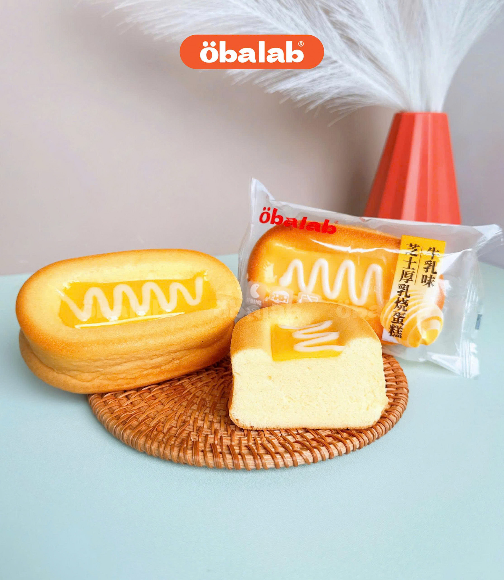 Bánh bông lan kem phô mai sữa thùng 2kg x 25 bánh